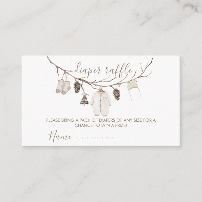 Merry Little Christmas  Diaper Raffle Baby Shower  Tilläggskort (Framsida)