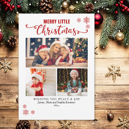 Merry Little Christmas, Kids Collage 3 Photos Julkort