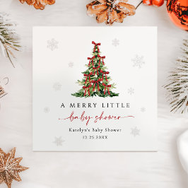 Merry Little Christmas Tree Baby Shower Pappersservett