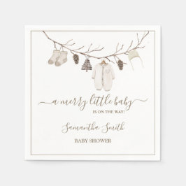 Merry Little Christmas Winter Baby Shower Pappersservett