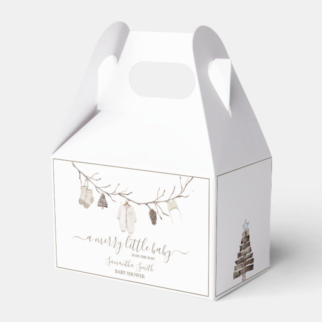 Merry Little Christmas Winter Baby Shower Presentaskar (Framsidan Sidan)