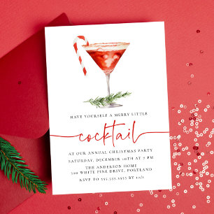 Merry Little Cocktail Candy cane Julfest Inbjudningar