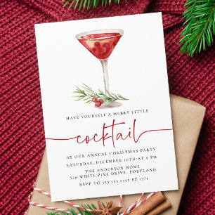 Merry Little Cocktail Martini Julfest Inbjudningar