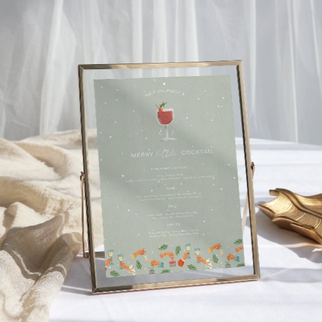 Merry Little Cocktail | Retro-juldryck Poster (Skapare uppladdad)