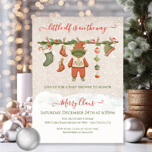 Merry Little Elf-julen Baby Shower Inbjudningar