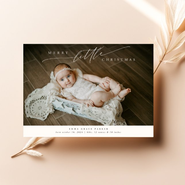 Merry Little First jul Cute Baby Photo Birth Meddelande (Skapare uppladdad)