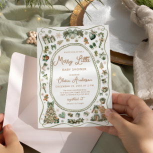 Merry Little Gender Neutral Baby Shower Inbjudningar