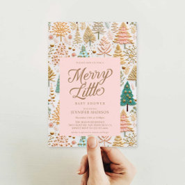 Merry Little Girl Baby Shower Inbjudningar