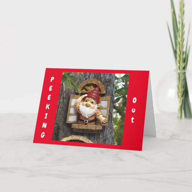 **MERRY LITTLE GNOME** SAY LYCKLIG CHRISTMAS KORT (Framsida)