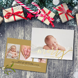 Merry Little jul 4 Foton Baby Birth Guld