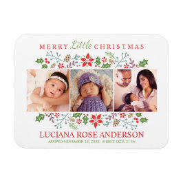 Merry Little jul Baby First Photo Collage Magnet