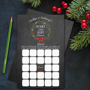 Merry Little jul Baby Shower Bingo Game