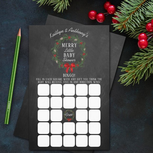 Merry Little jul Baby Shower Bingo Game (Skapare uppladdad)