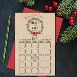 Merry Little jul Baby Shower Bingo Game