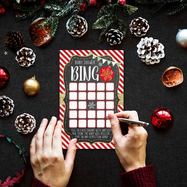 Merry Little jul Baby Shower Bingo Game (Skapare uppladdad)