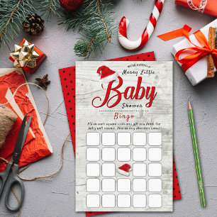 Merry Little jul Baby Shower Bingo Game
