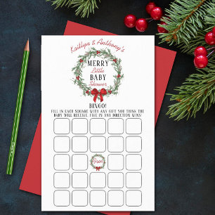 Merry Little jul Baby Shower Bingo Game