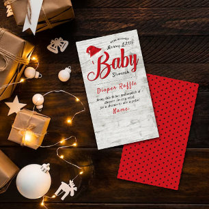 Merry Little jul Baby Shower Diaper Raffle Tilläggskort