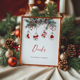 Merry Little jul Baby Shower Drinks Poster