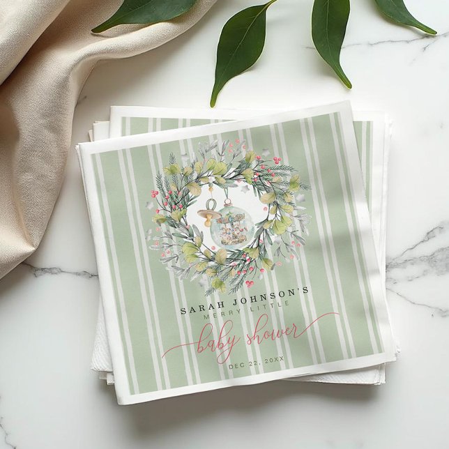 Merry Little jul Baby Shower Pappersservett (Baby Shower Napkins)