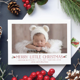 Merry Little jul Birgement Annoncement Nyfödd bebi Julkort