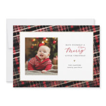 Merry Little jul Card Red Play Faux Foil