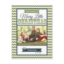 Merry Little jul Chevrons Helgdag Postcard