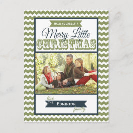 Merry Little jul Chevrons Helgdag Postcard Helg Vykort