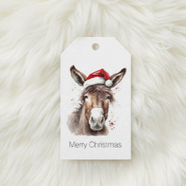 Merry Little jul Donkey Presentetikett