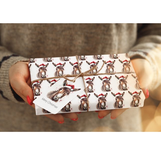 Merry Little jul Donkey Presentetikett (Skapare uppladdad)