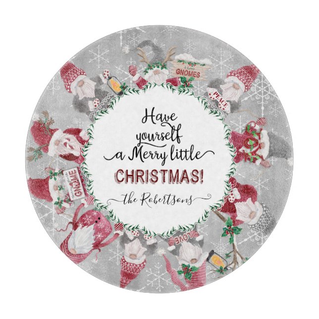 Merry Little jul Gnome Santas Elf Snöflingor (Framsidan)