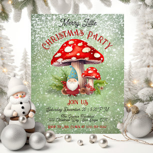 Merry Little jul Gnome Toadstool Mushroom Inbjudningar