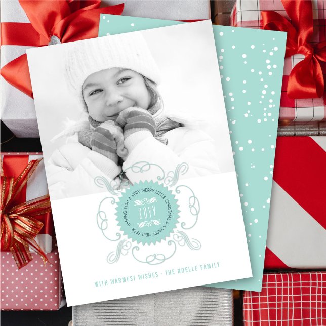 Merry Little jul Gott nytt år Seal Photo Julkort (Skapare uppladdad)