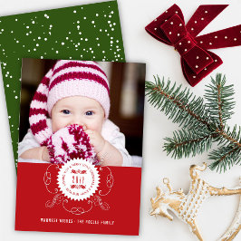 Merry Little jul Gott nytt år Seal Photo Julkort