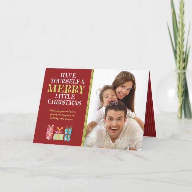 ...Merry Little jul Helgdag Card (rött) Helgkort (Framsida)