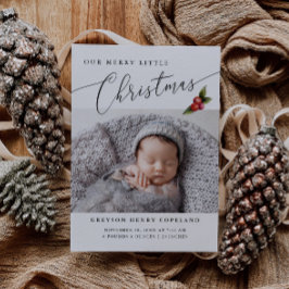 Merry Little jul Mistletoe Baby Photo Birth Meddelande