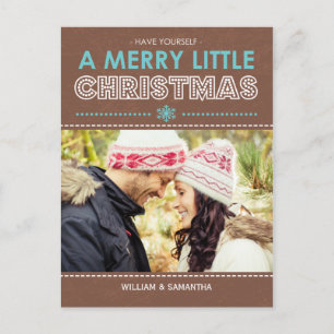 Merry Little jul Mocha Helgdag Postcard Helg Vykort