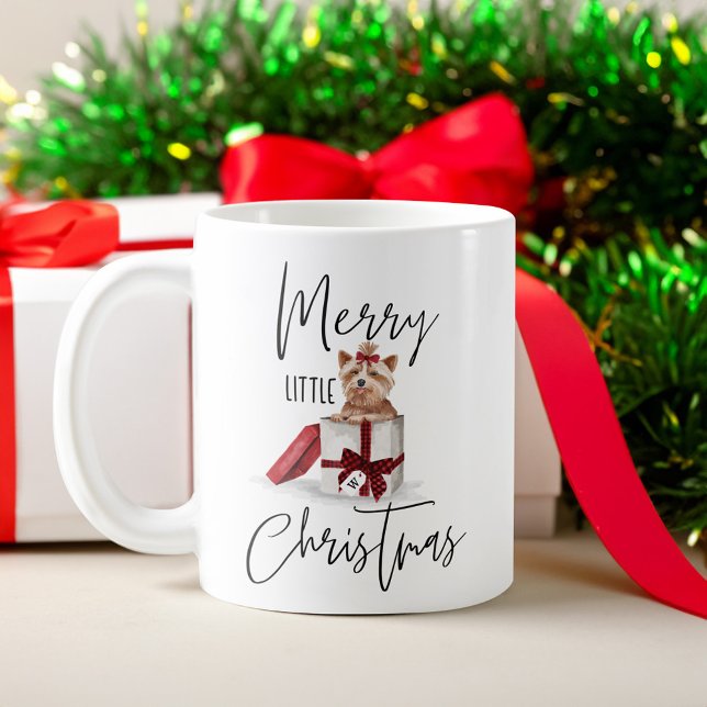 Merry Little jul Naughty Yorkshire Terrier Kaffemugg (Merry Little Christmas Naughty Yorkshire Terrier Coffee Mug)