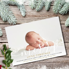 Merry Little jul Nyfödd bebis Photo Helgdag Julkort
