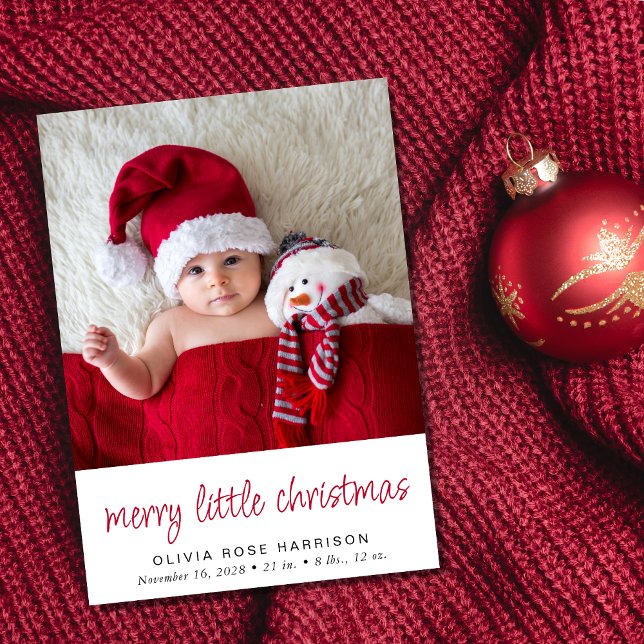 Merry Little jul Photo Birth Meddelande (A fun and unique way to introduce family and friends to your  baby this holiday season)