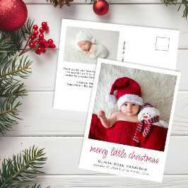 Merry Little jul Photo Birth Meddelande Vykort