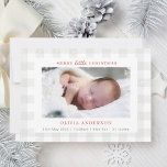 Merry Little jul Photo Collage Helgdag Birth Meddelande<br><div class="desc">Brevkort för helgdag med anpassningsbar-designad födelseattest med "God jul" på utformningen av buffelbockekontroller.</div>