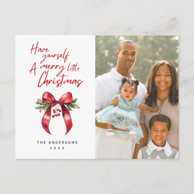 Merry Little jul Photo Helgdag Postcard Helg Vykort (Framsida)