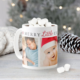 Merry Little jul Red Helgdag Photo Collage Kaffemugg
