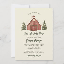 Merry Little jul Rustic Baby Shower Inbjudningar