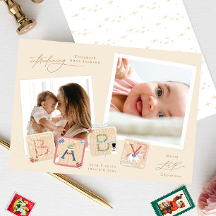 Merry Little jul !st Girl Baby Birth Julkort