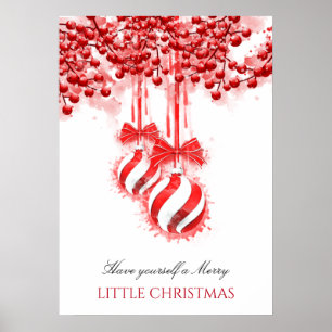 Merry Little jul Watercolor Stänk Poster
