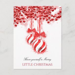 Merry Little jul Watercolor Stänk Vykort
