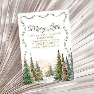 Merry Little jul Winter Baby Shower Inbjudningar