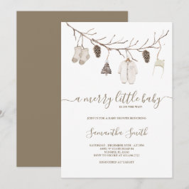 Merry Little jul Winter Baby Shower Inbjudningar